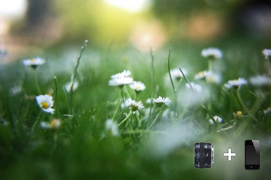 iPhone 4 + объектив Nikon или Canon. iPhone 4 + объектив Nikon или Canon.