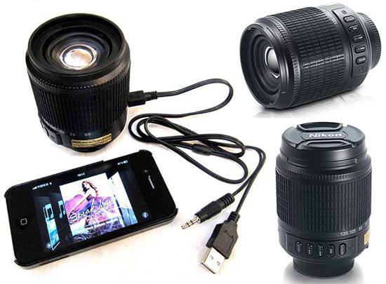 Nikon lens Micro SD TF Speaker USB Card speaker Nikon lens Micro SD TF Speaker USB Card speaker