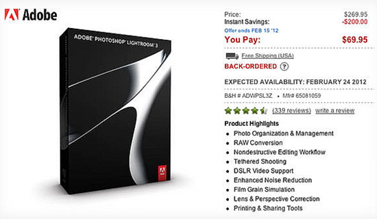 Lightroom 3 со скидкой за $70 ближайшие 24 часа | 15/02/2012 Lightroom 3 со скидкой за $70 ближайшие 24 часа | 15/02/2012