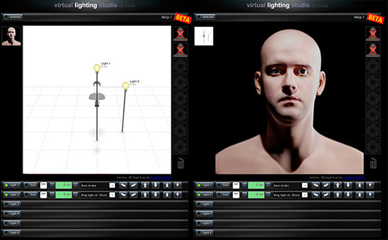 Virtual lighting studio